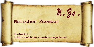 Melicher Zsombor névjegykártya